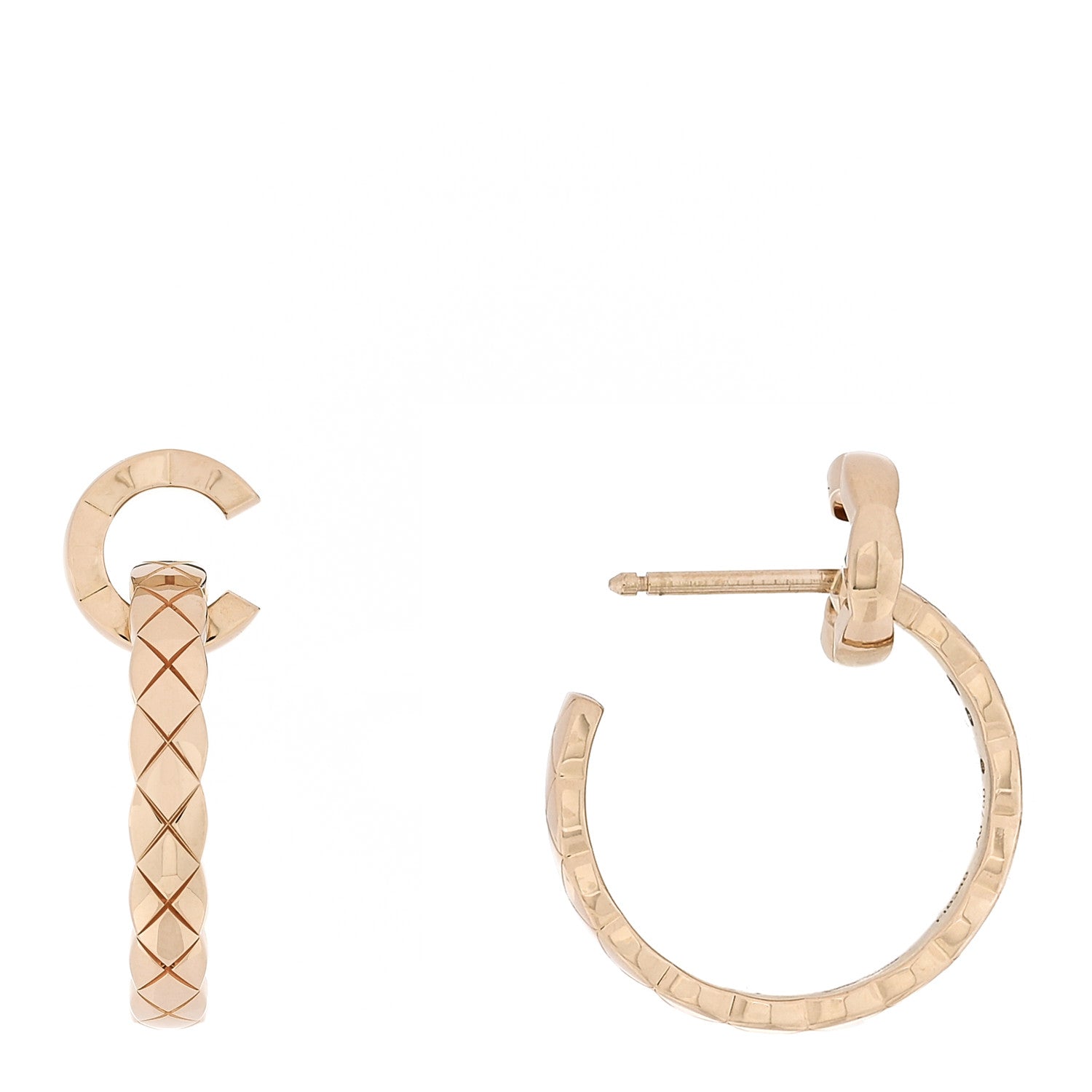 18K Beige Gold Medium Coco Crush Hoop Earrings