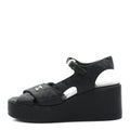Grosgrain Quilted Crystal CC Platform Sandals 38.5 Black