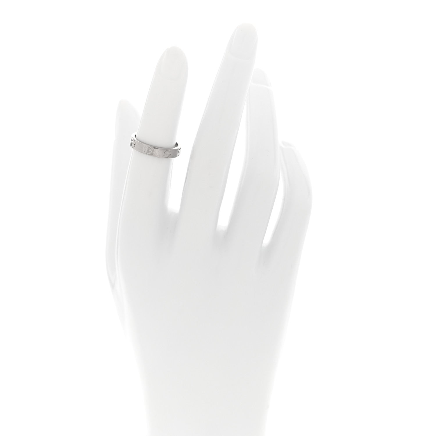 18K White Gold 3.5mm LOVE Wedding Band Ring 48 4.5