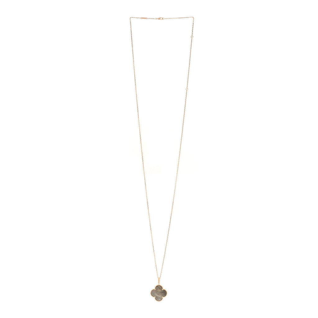 18K Rose Gold Gray Mother of Pearl Magic Alhambra Long Necklace