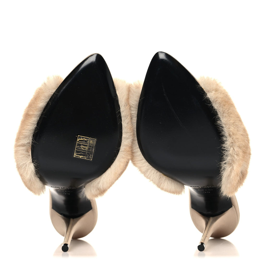 Faux Fur La 16 Mule Sandals 39 Light Beige