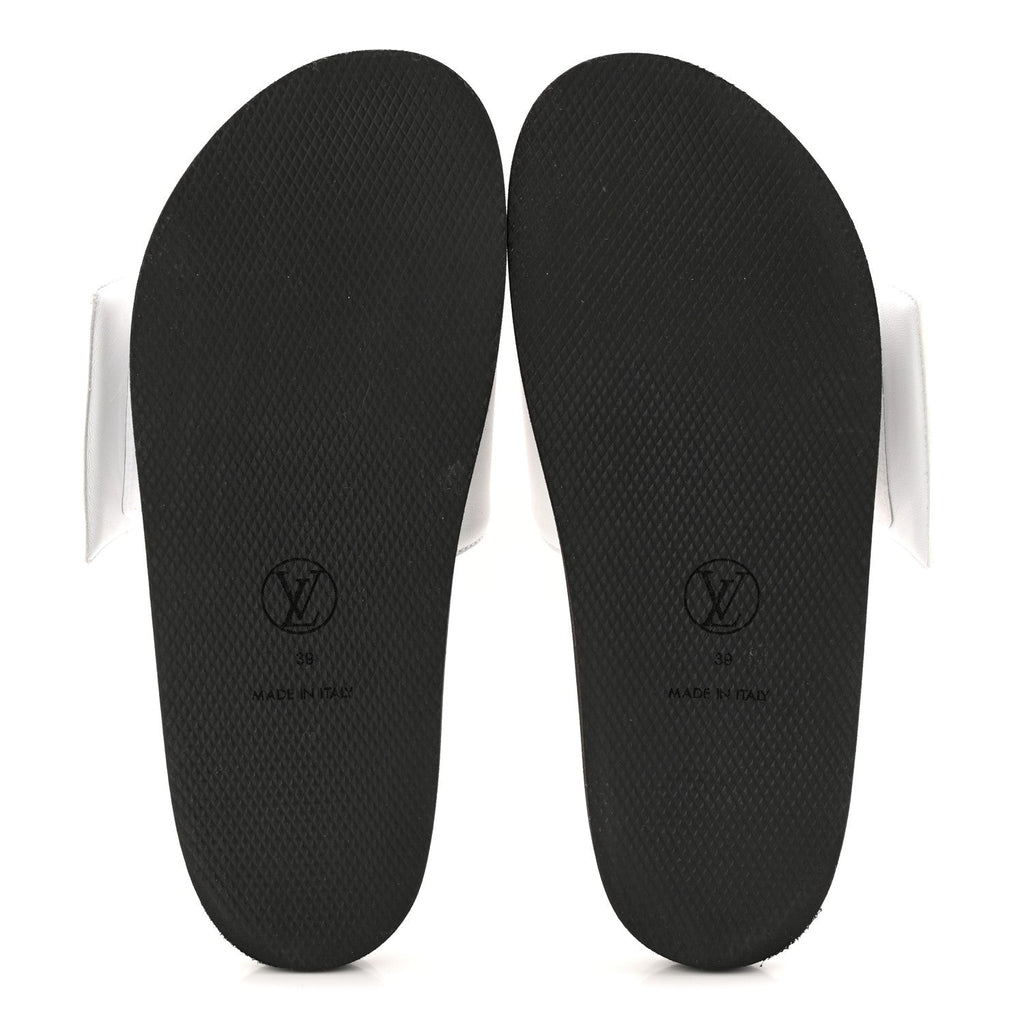 Calfskin Sunset Flat Mule Sandals 39 White