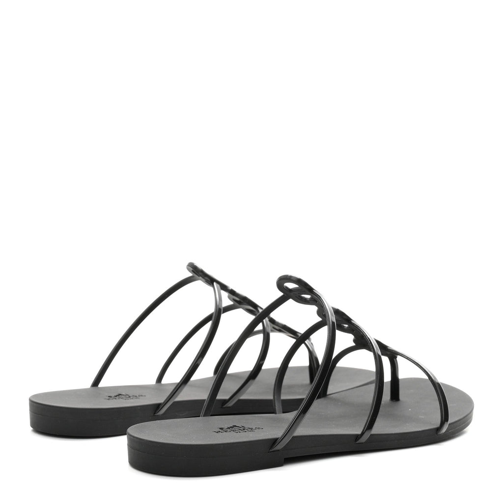 Rubber Womens Mykonos Sandals 38 Black