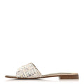 Tweed Sequin LV Mare Flat Mule Sandals 39 Light Gold
