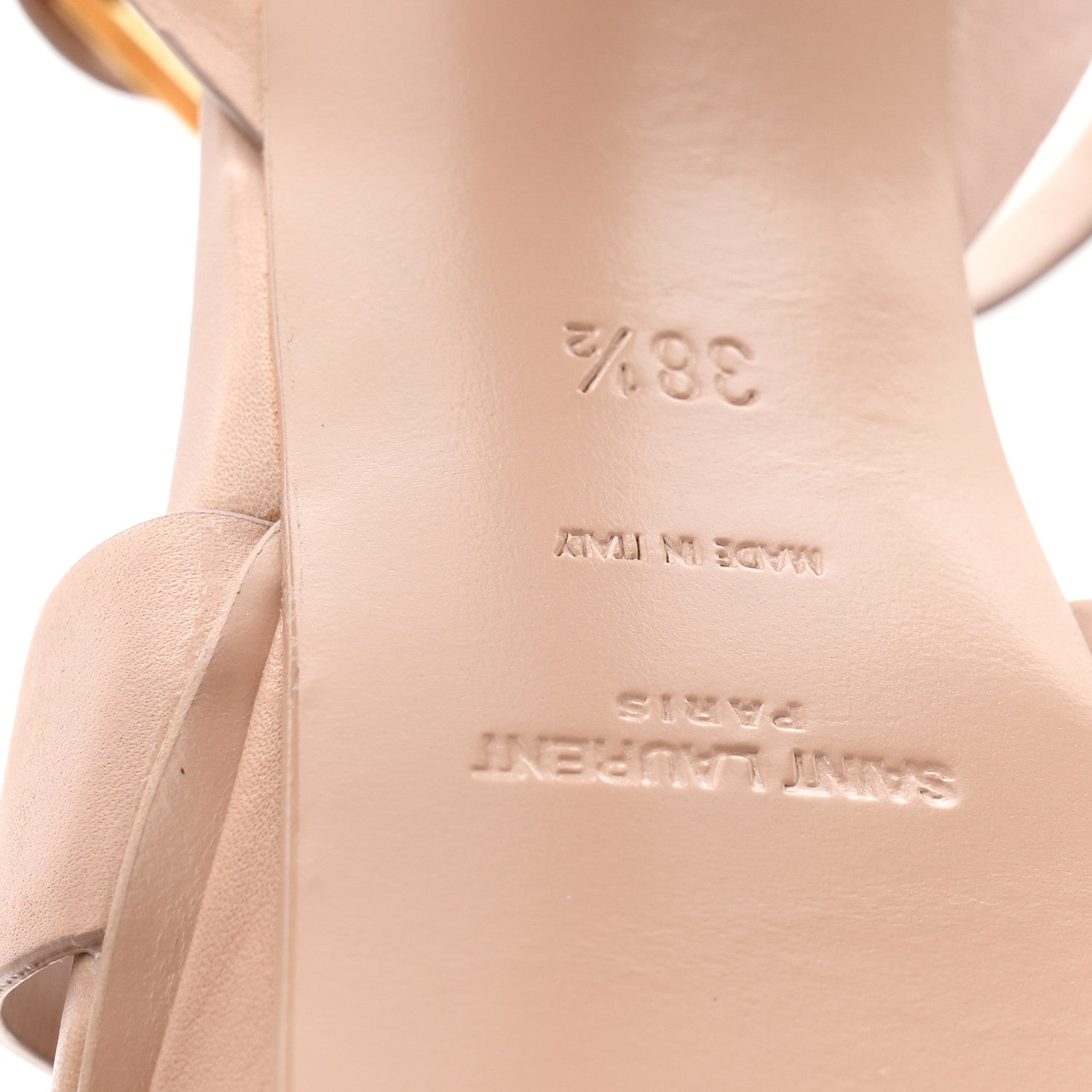 Calfskin Tribute 105 Platform Sandals 38.5 Nude