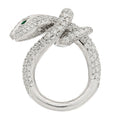 18K White Gold Diamond Kaa Snake Ring 54 6.75