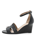 Calfskin Legend Wedge Sandals 38.5 Black