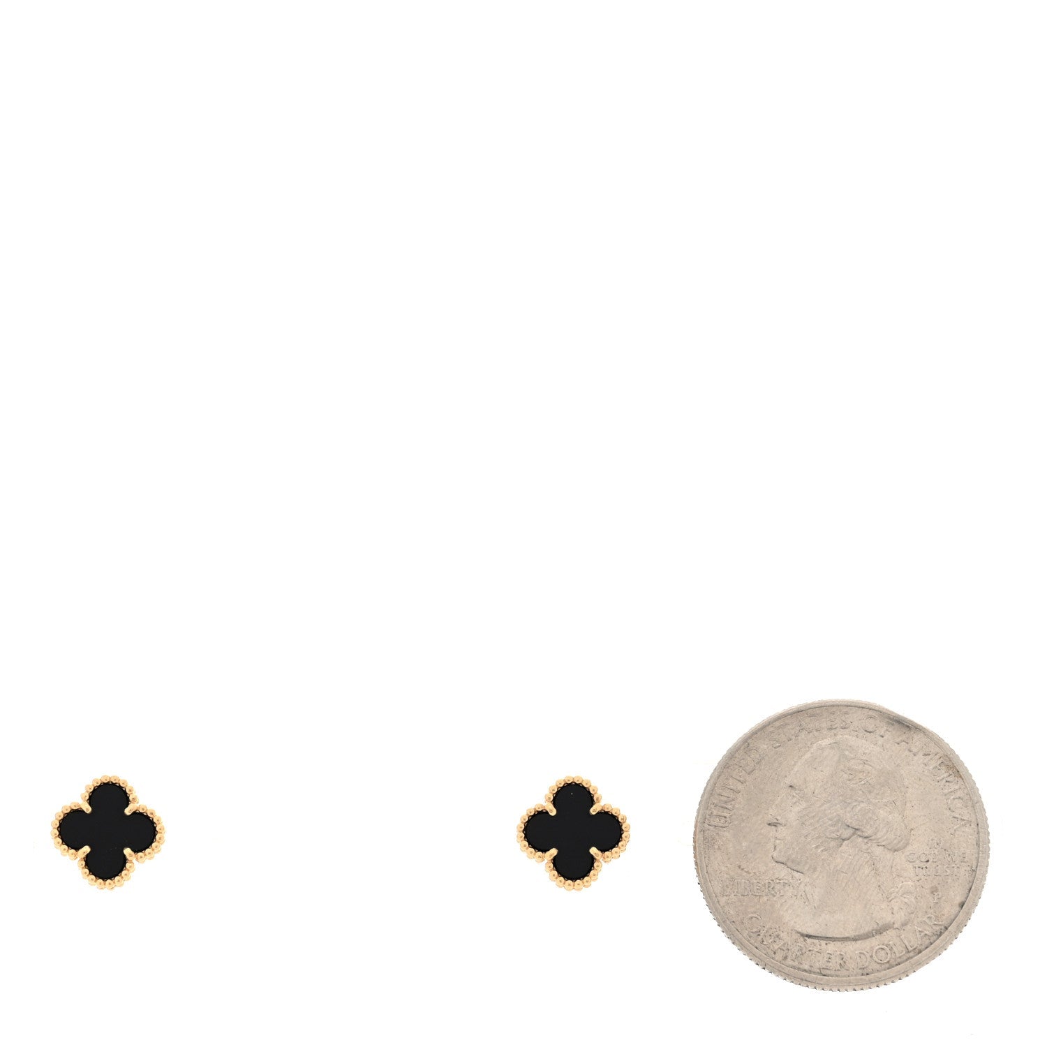 18K Yellow Gold Black Onyx Sweet Alhambra Earrings