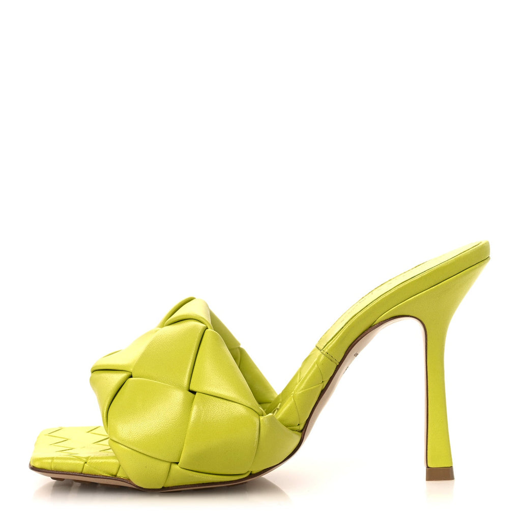 Nappa Maxi Intrecciato Lido 90mm Mule Sandals 36.5 Kiwi