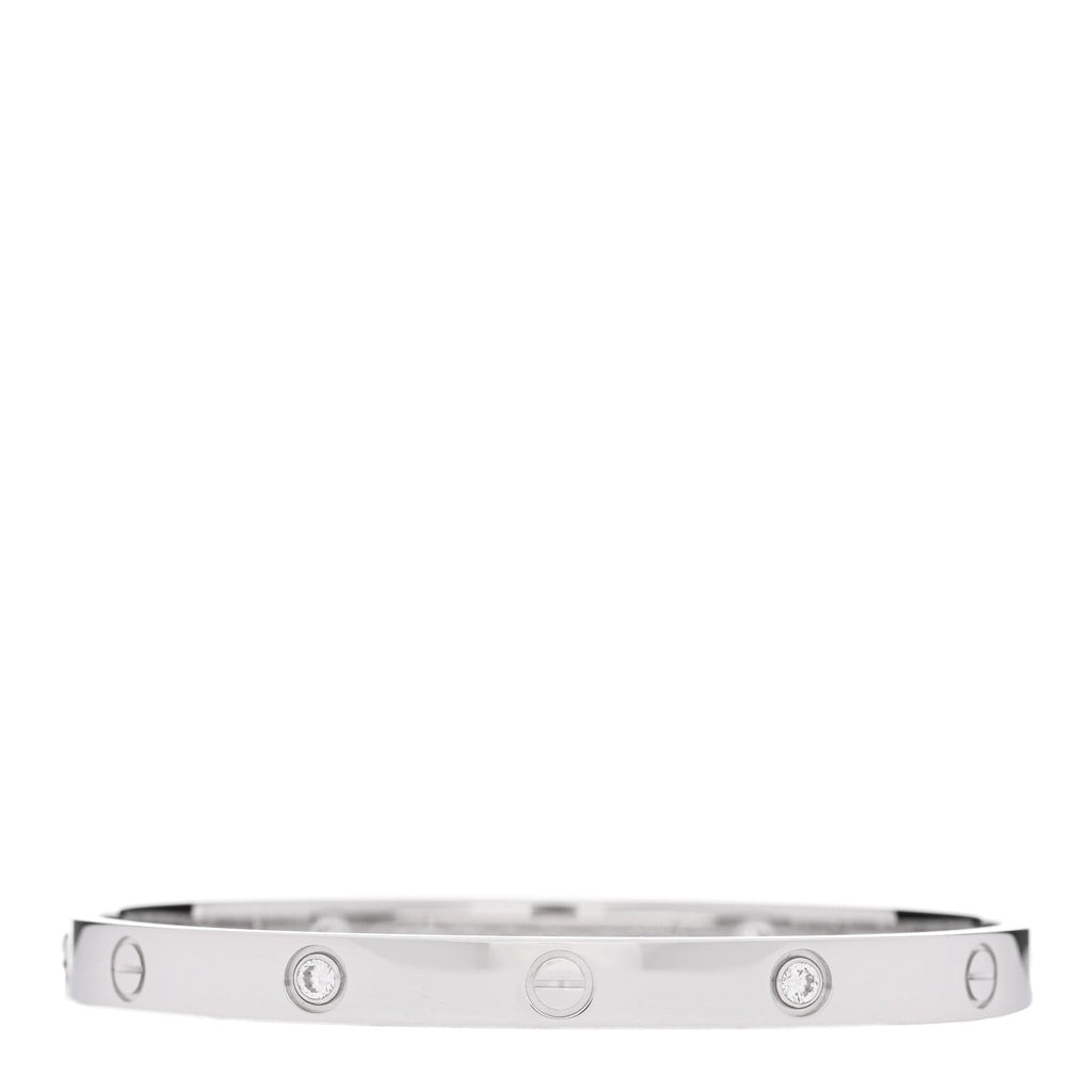 18K White Gold 4 Diamond LOVE Bracelet 19