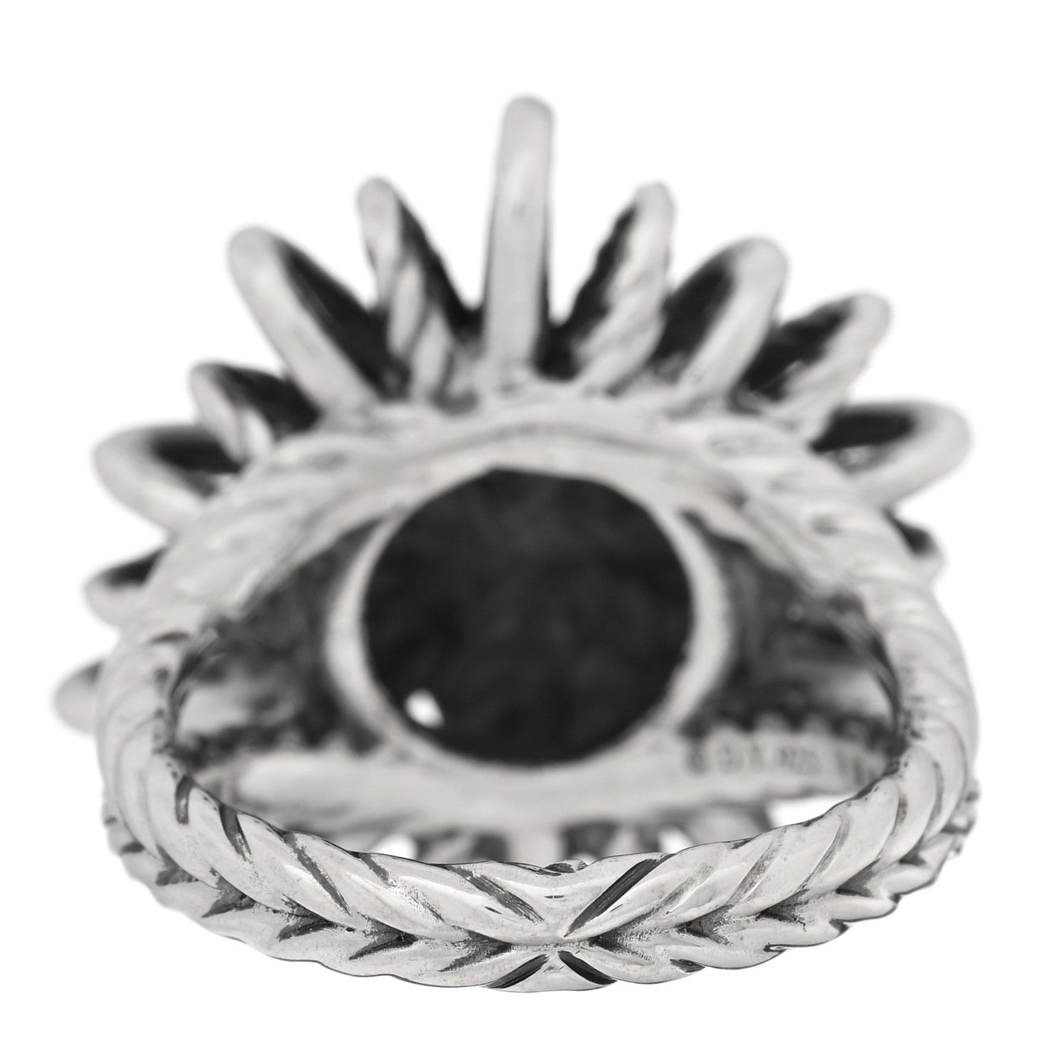 Sterling Silver Diamond 25mm Starburst Ring 57 8