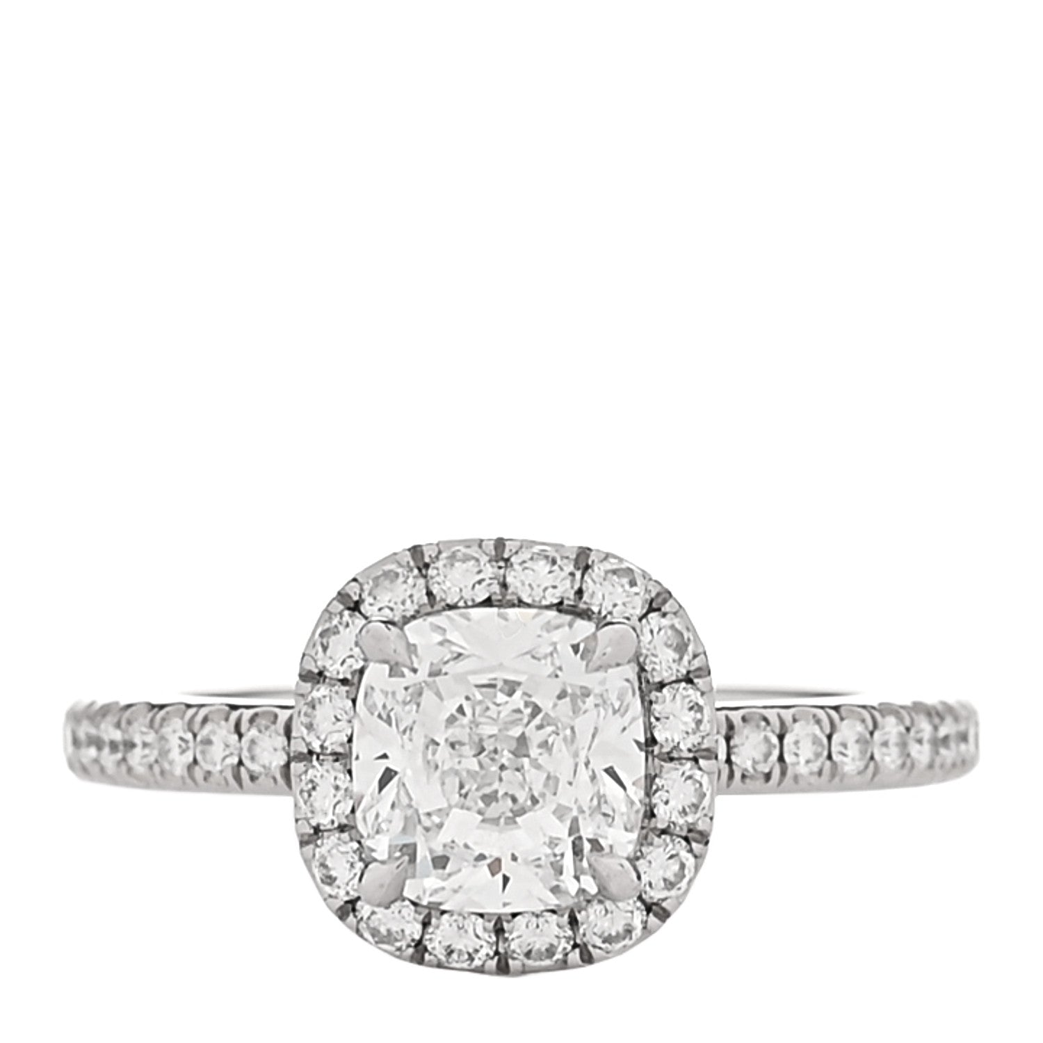 Platinum Diamond 1.10ct The One Cushion Shaped Micropave Engagement Ring 47 4