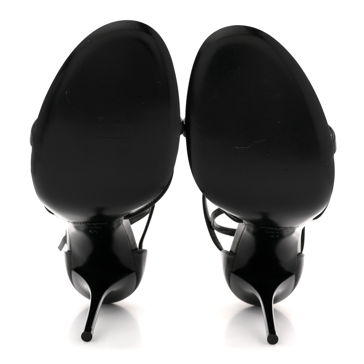 Calfskin Cassandra 100 Ankle Strap Sandals 41 Black