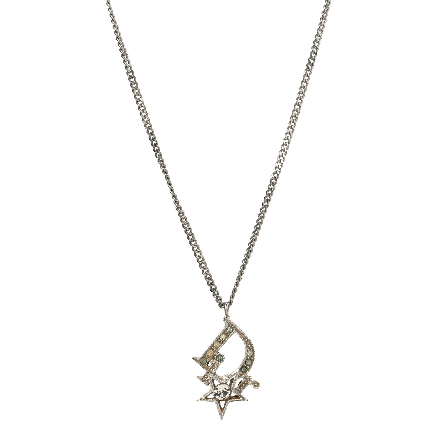 Crystal Logo Star Necklace Silver