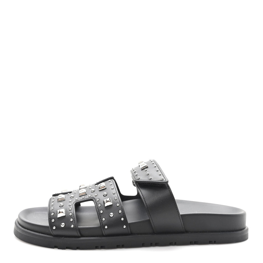 Calfskin Medor Studded Womens Chypre Sandals 37 Black