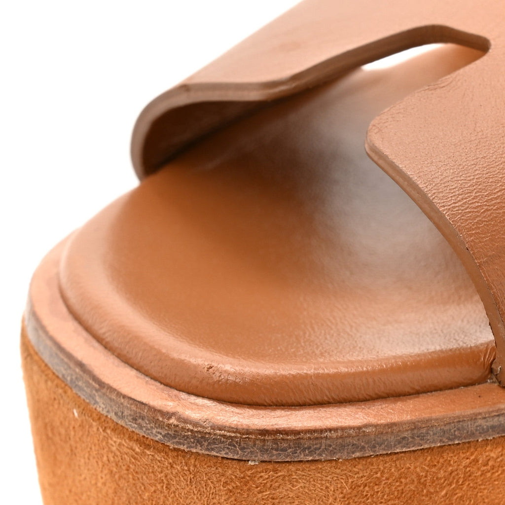 Calfskin Suede Goatskin Eze 30 Sandals 37 Marron Glaise