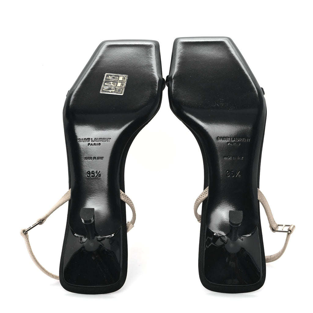 Satin Slingback Jaspe 55 Sandals  35.5 Black Partridge Pink