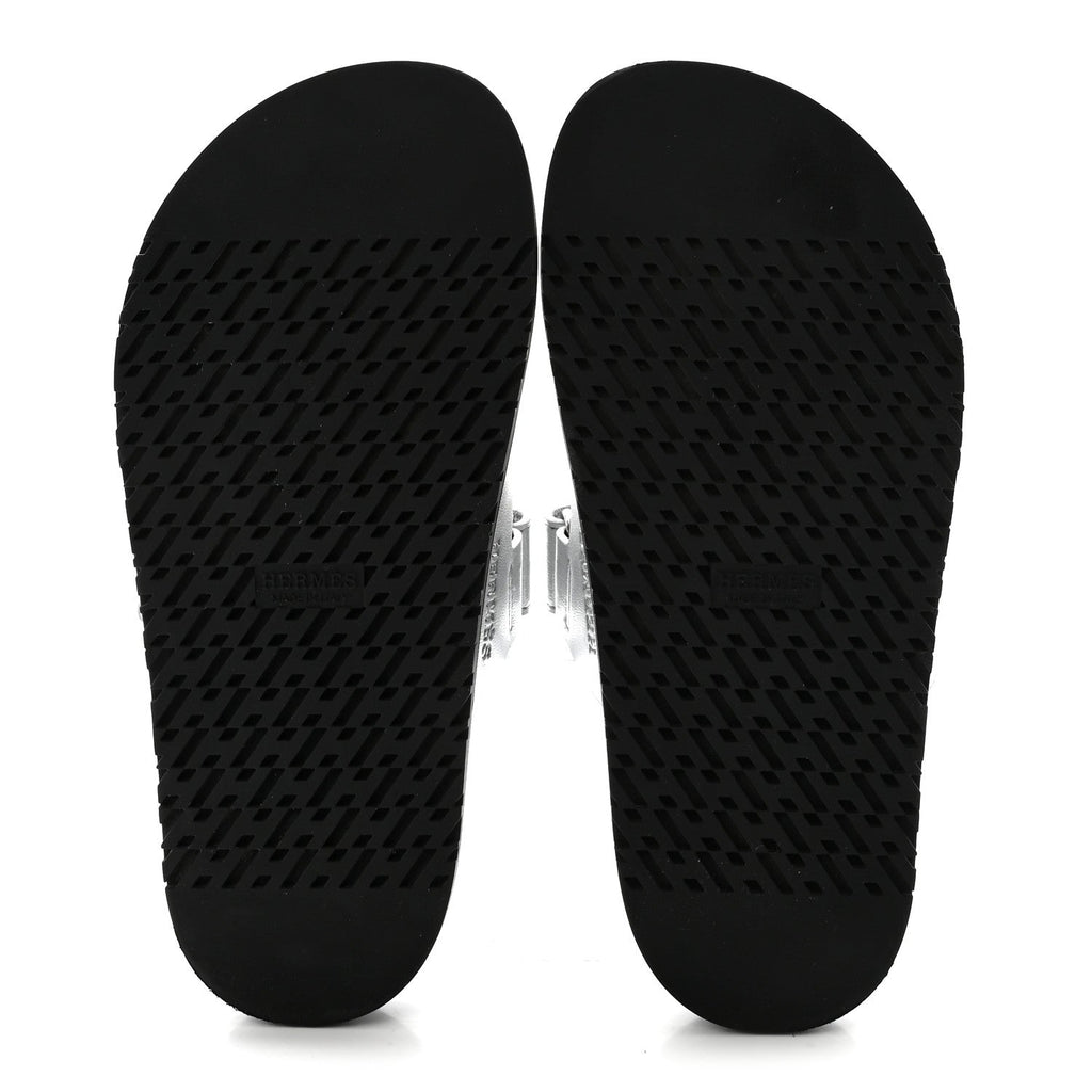 Metallic Goatskin Womens Chypre Sandals 36 Argent