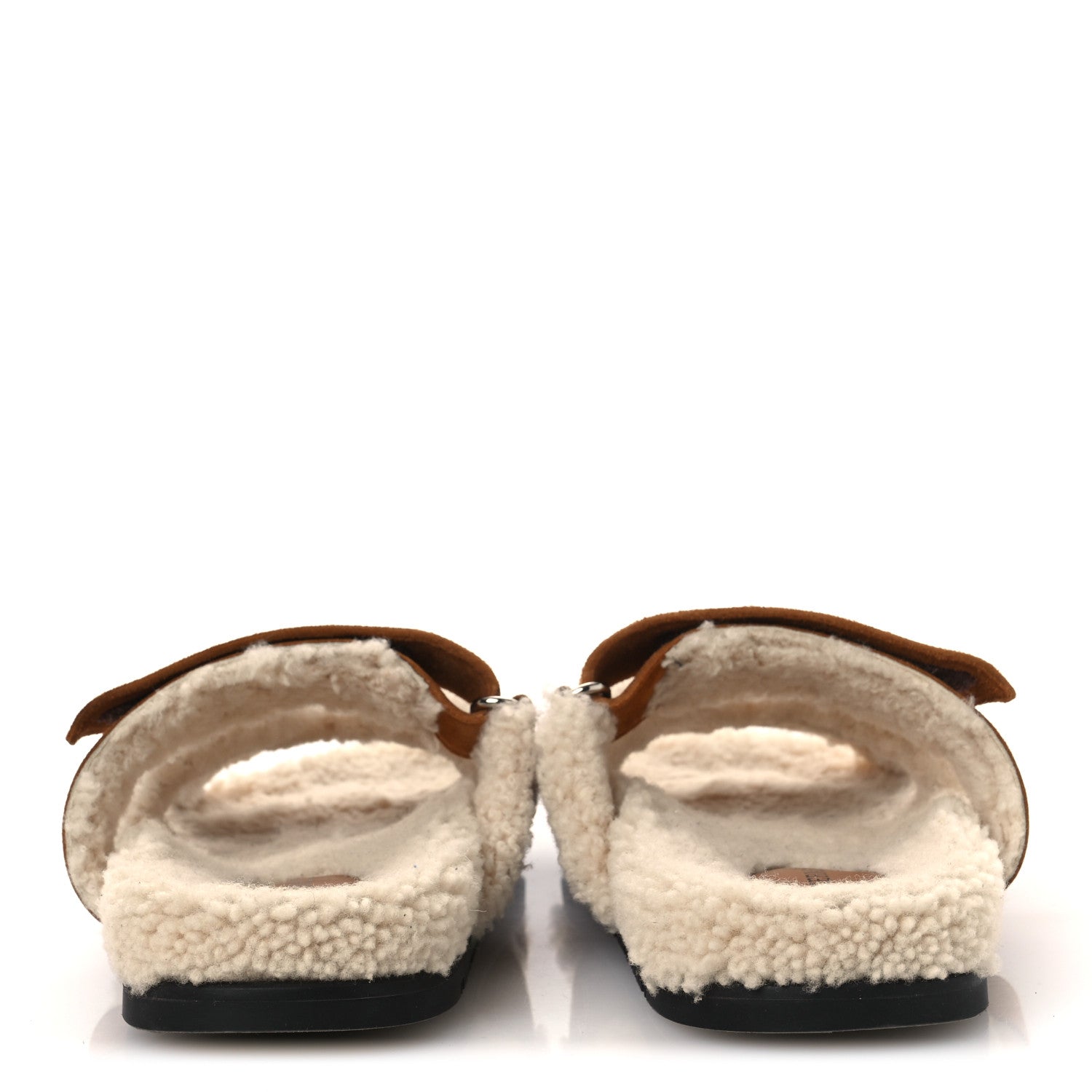 Suede Goatskin Woolskin Womens Chypre Sandals 37.5 Naturel Ecru