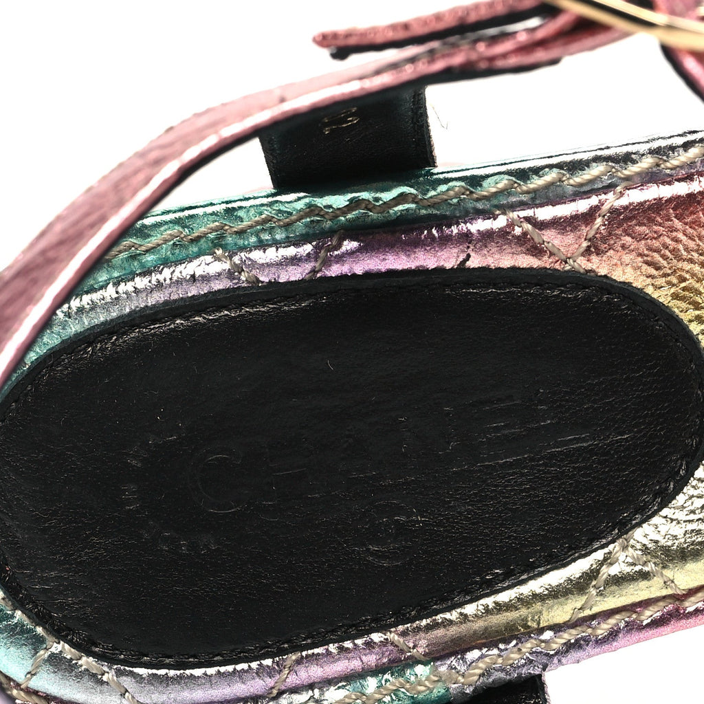 Goatskin Fantasy CC Pearl Thong Sandals 35.5 Multicolor