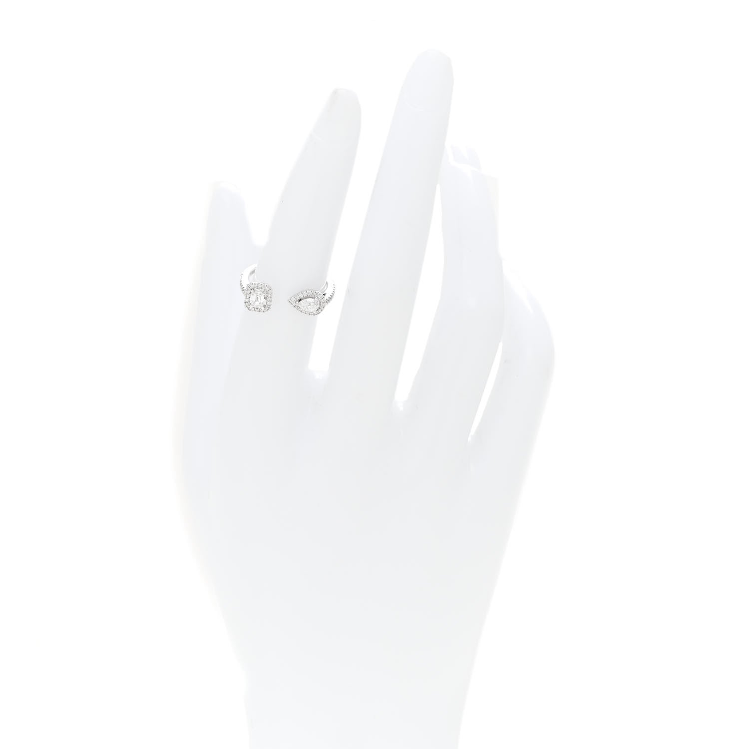 18K White Gold Diamond .15ct My Twin Moi & Toi Ring 52 6