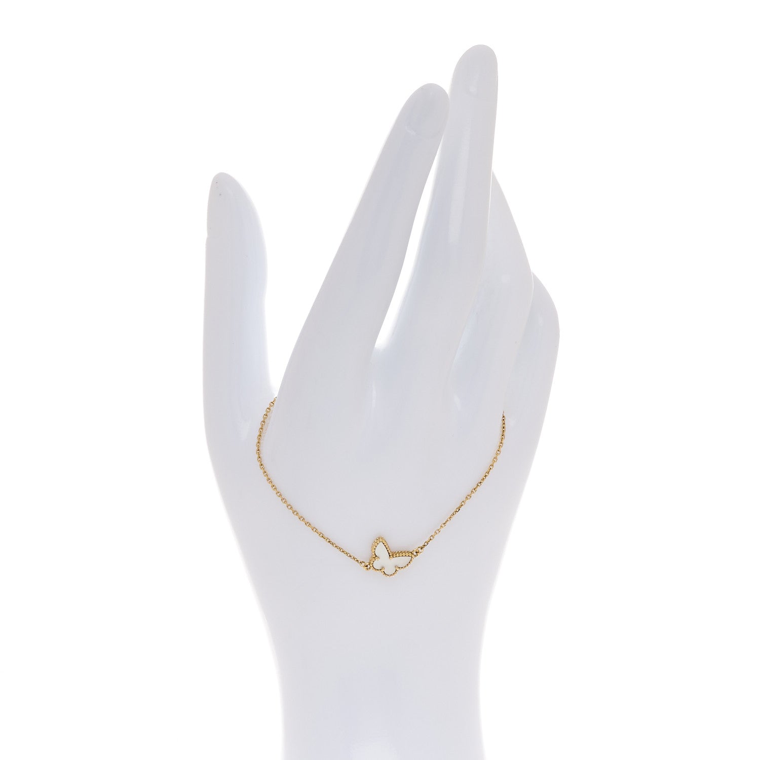 18K Yellow Gold Mother of Pearl Sweet Alhambra Butterfly Bracelet