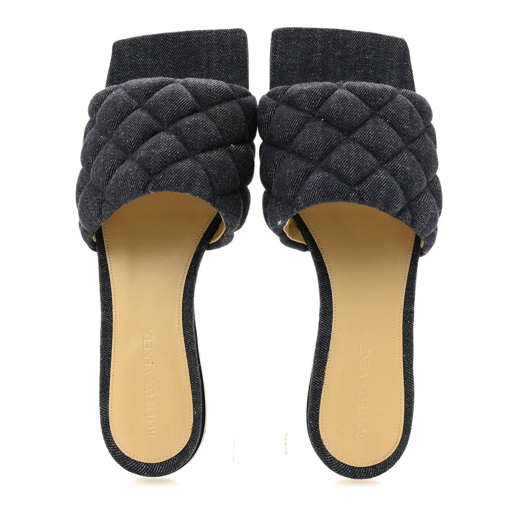 Denim Matelasse Padded Flat Sandals 36.5 Indigo