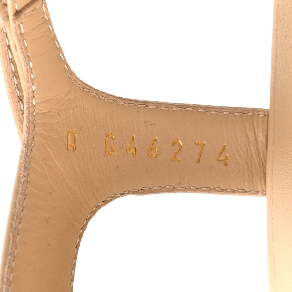 Lambskin Crystal CC Sandals 40 Beige
