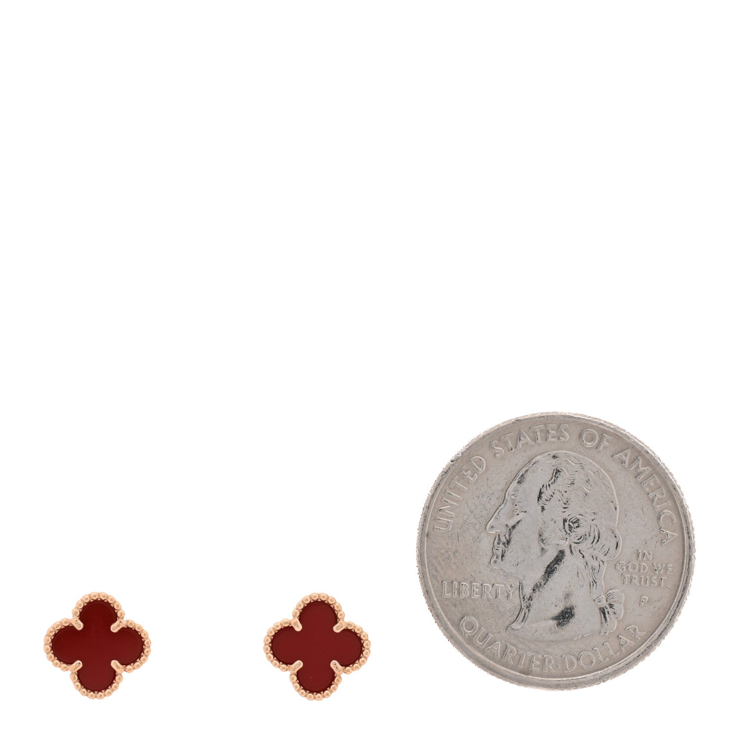 18K Rose Gold Carnelian Sweet Alhambra Earrings