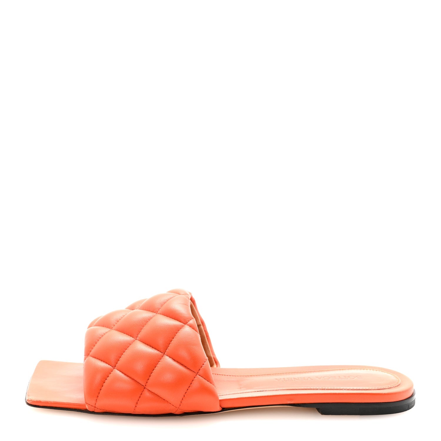 Nappa Matelasse Padded Flat Sandals 38 Orange