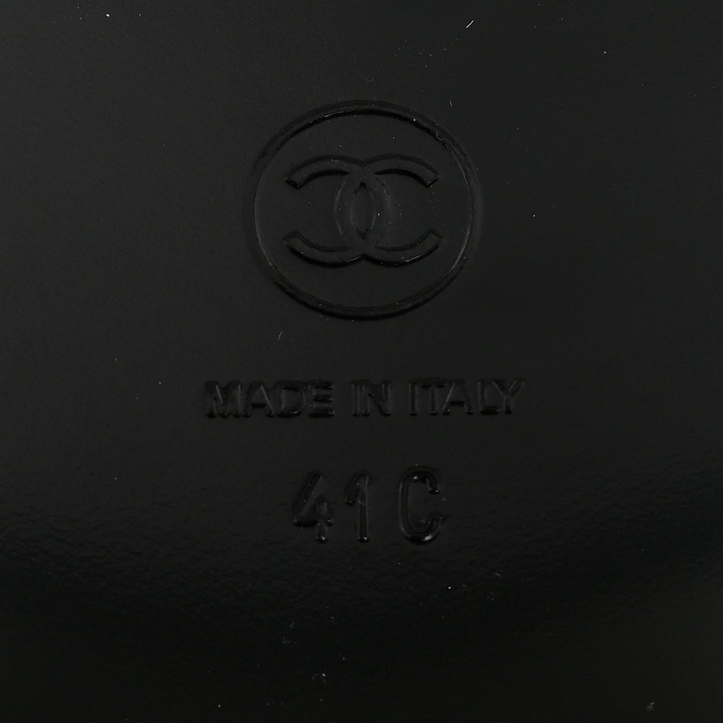 Cotton Logo Mule Sandals 41 Black White