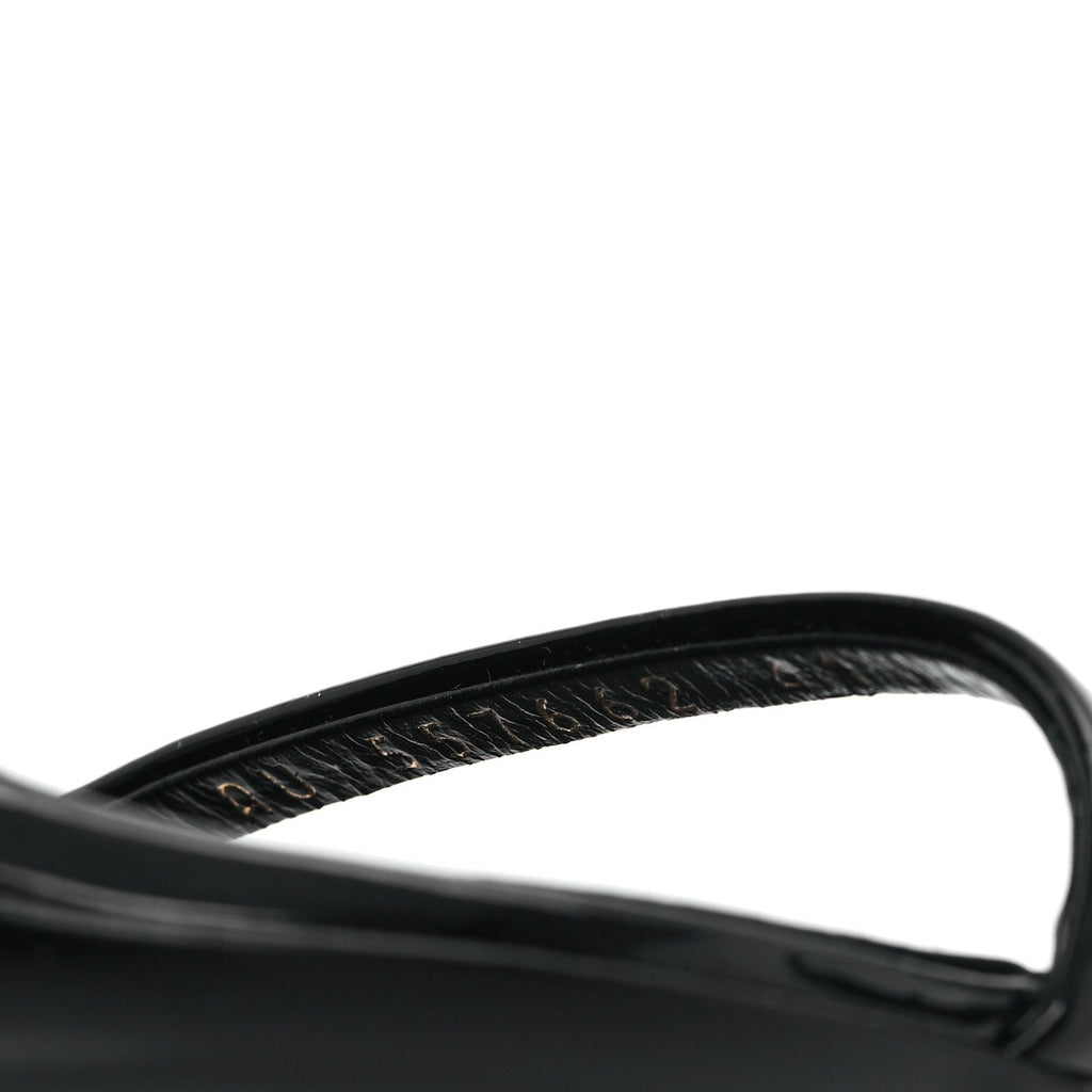Patent Calfskin Opyum 110 Sandals 41 Black