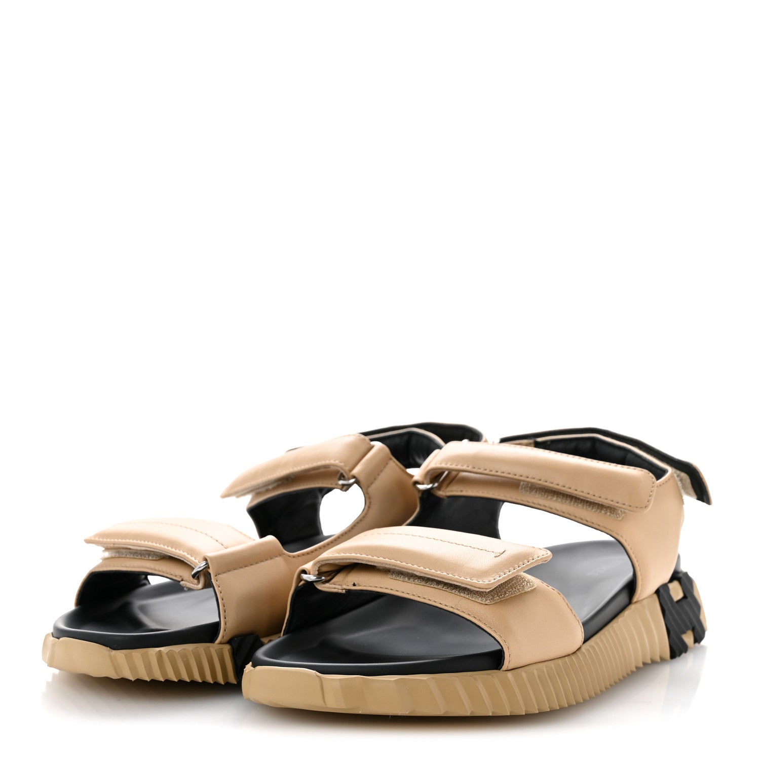 Lambskin Junior Womens Sandals 41 Beige Black