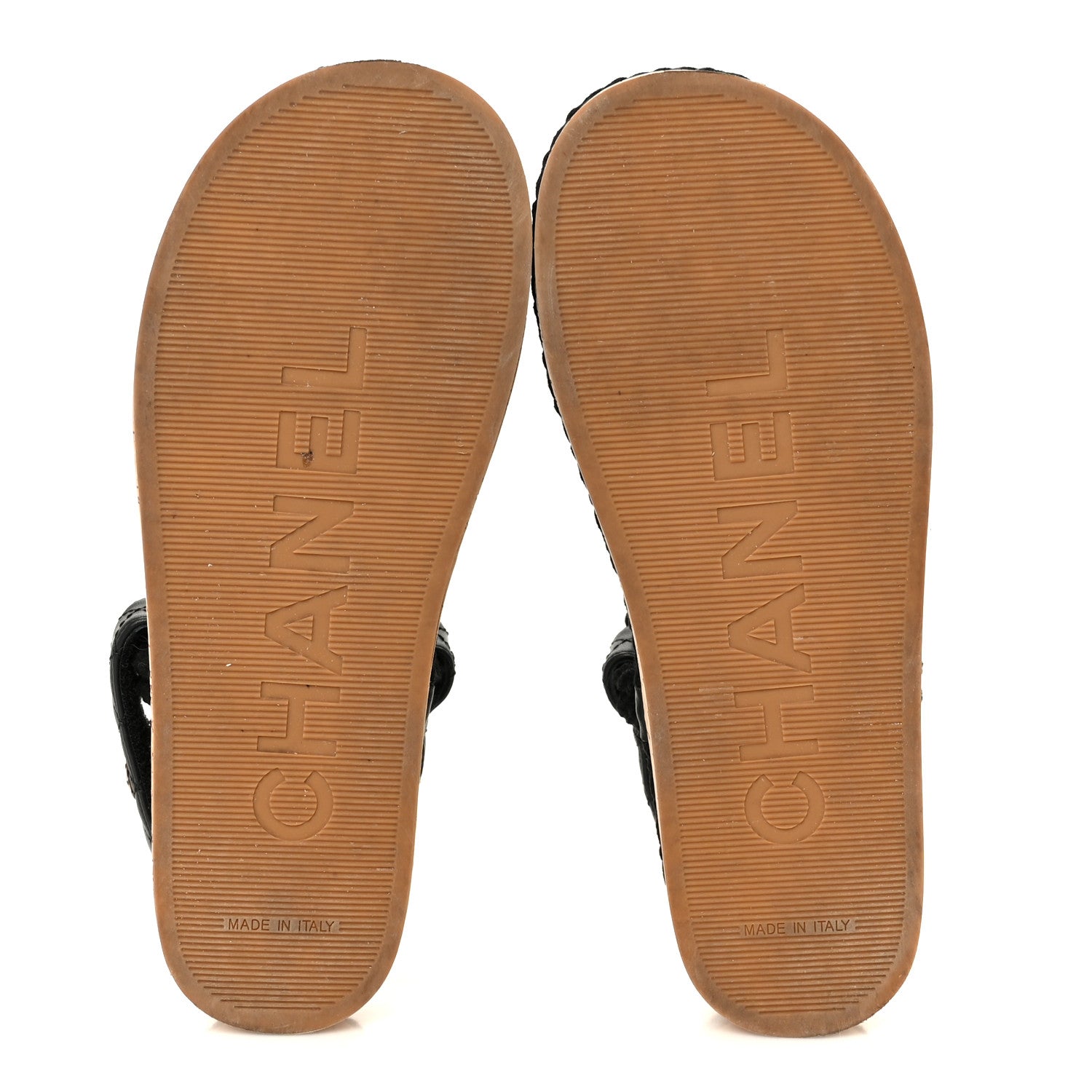 Cord Lambskin Quilted Logo Sandals 37 Black