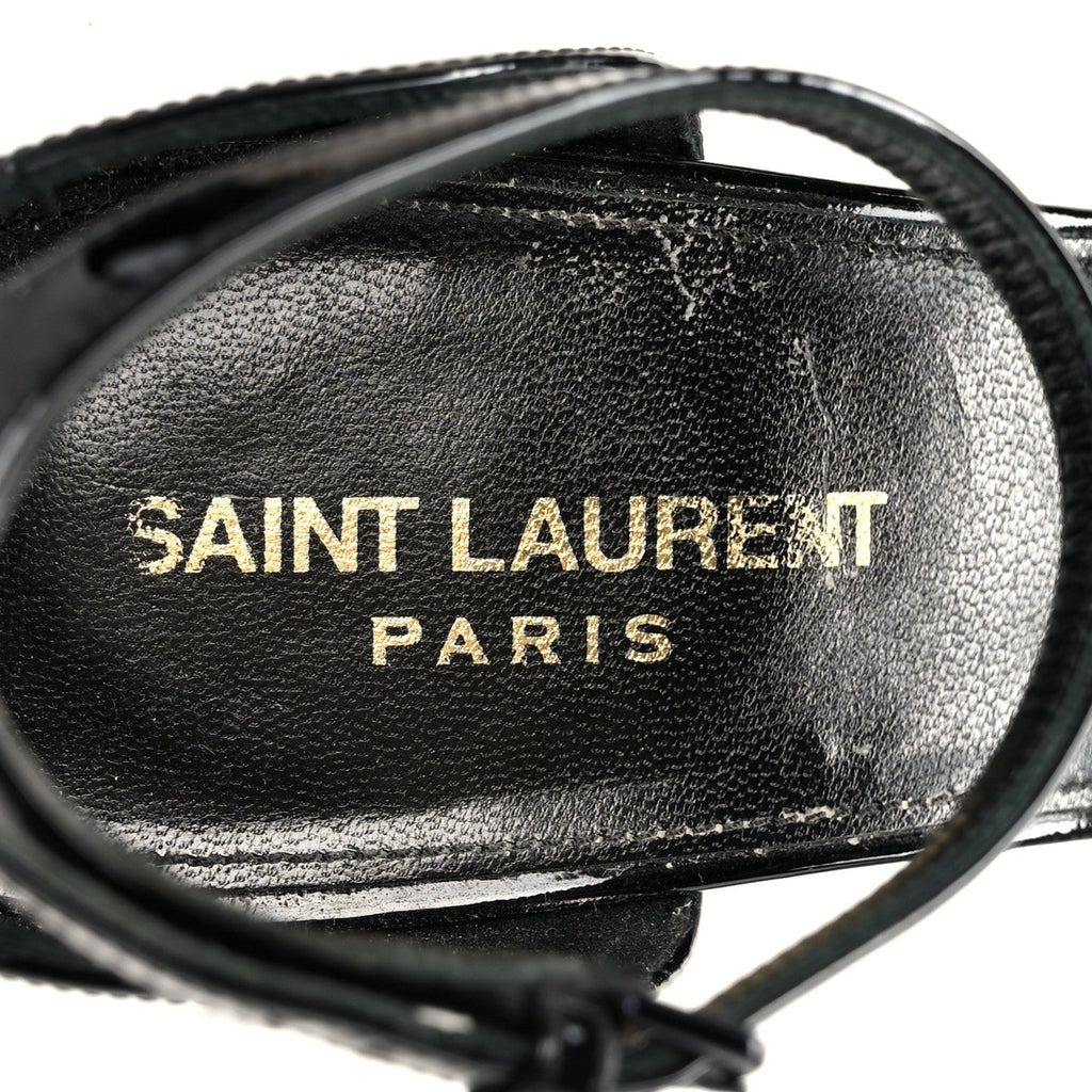 Patent Calfskin Opyum 110 Sandals 40 Black Gold