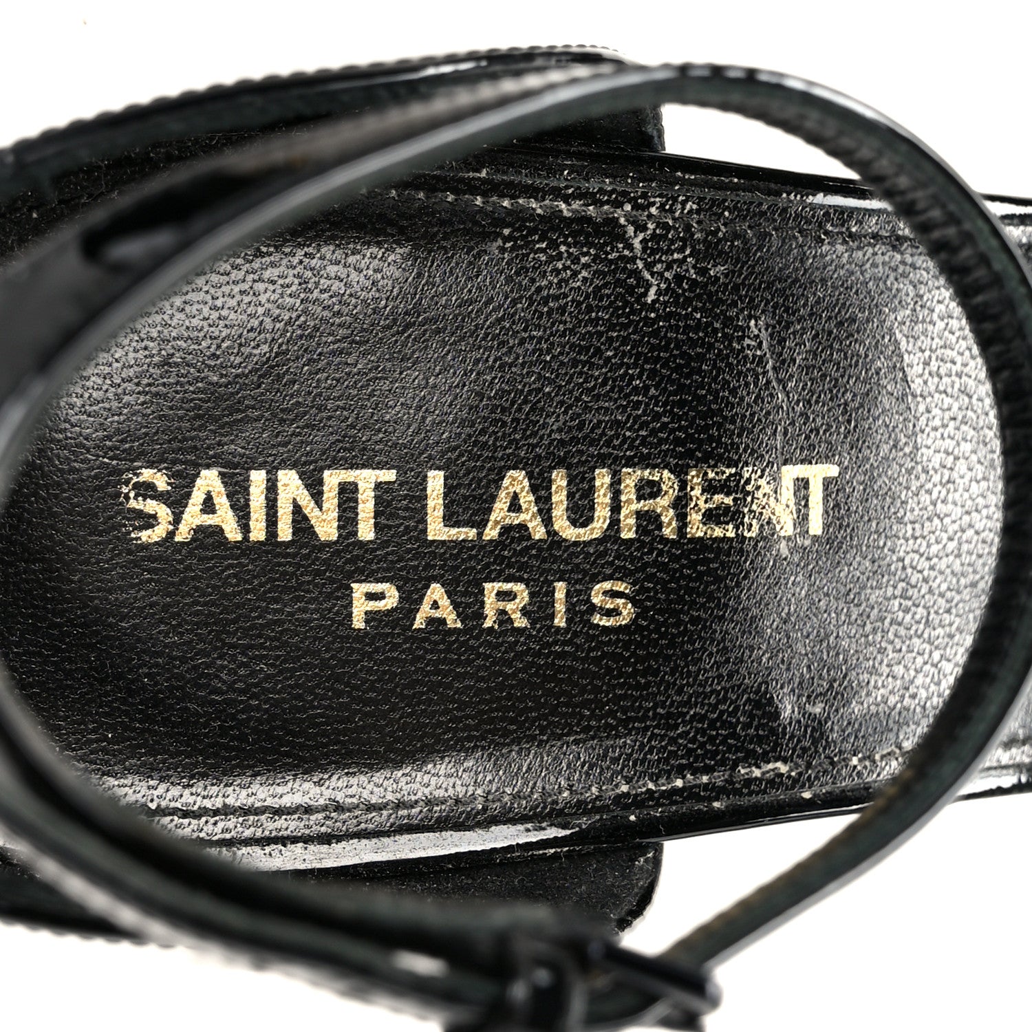 Patent Calfskin Opyum 110 Sandals 40 Black Gold