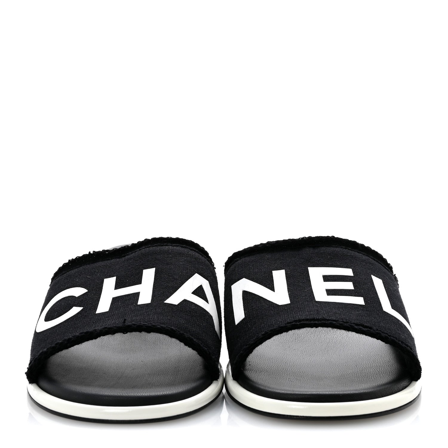 Cotton Logo Mule Sandals 41 Black White