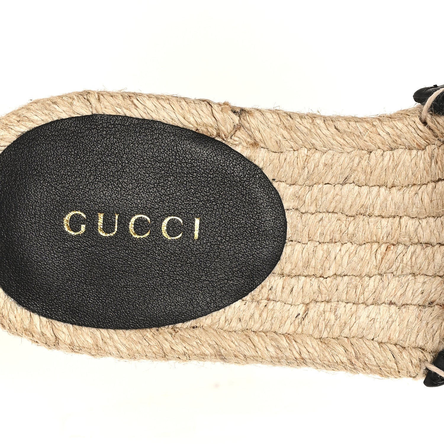 Monogram Matelasse GG Marmont Espadrille 20mm Slide Sandals 35 Beige Ebony Black