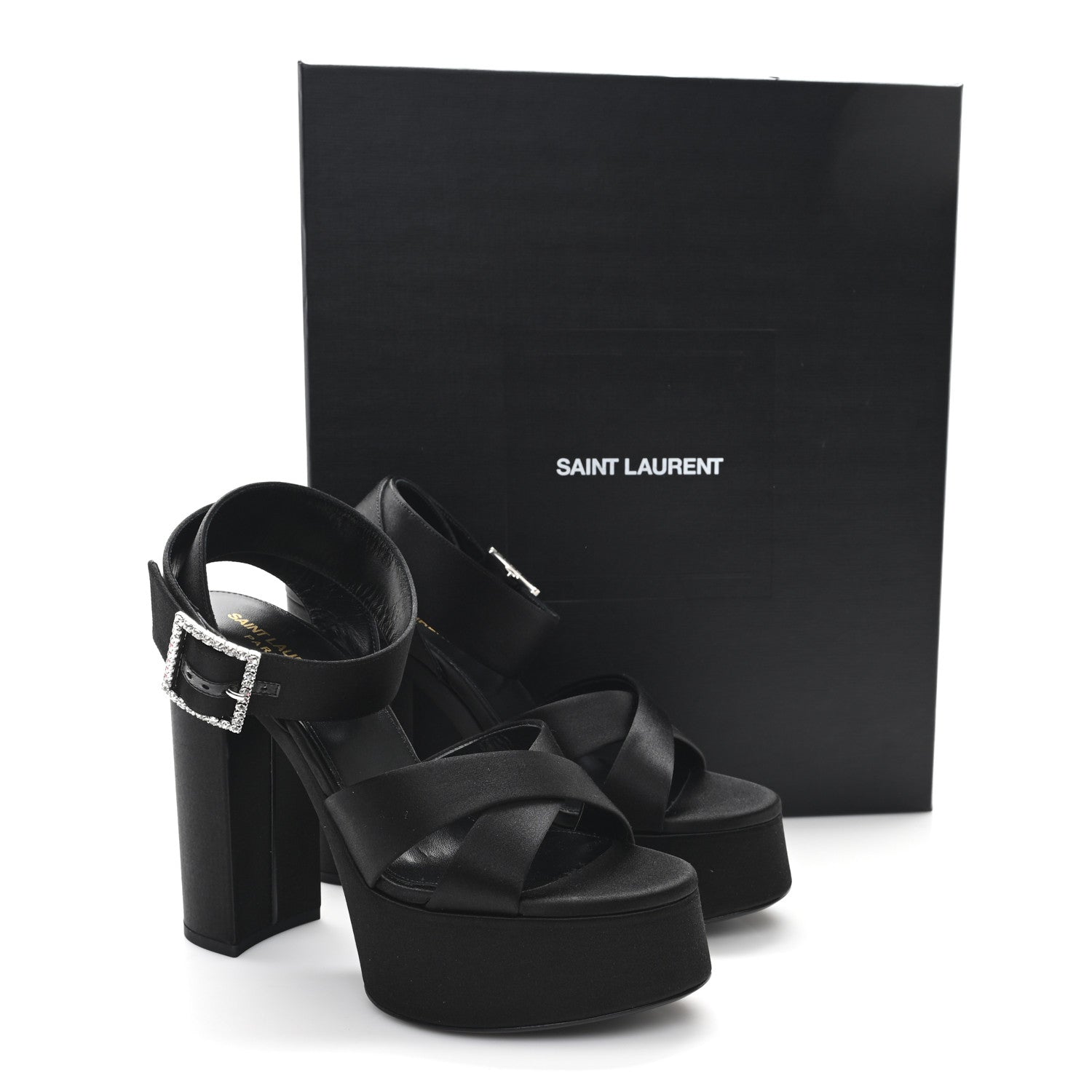 Raso Regale Bianca 85 Platform Sandals 39 Black