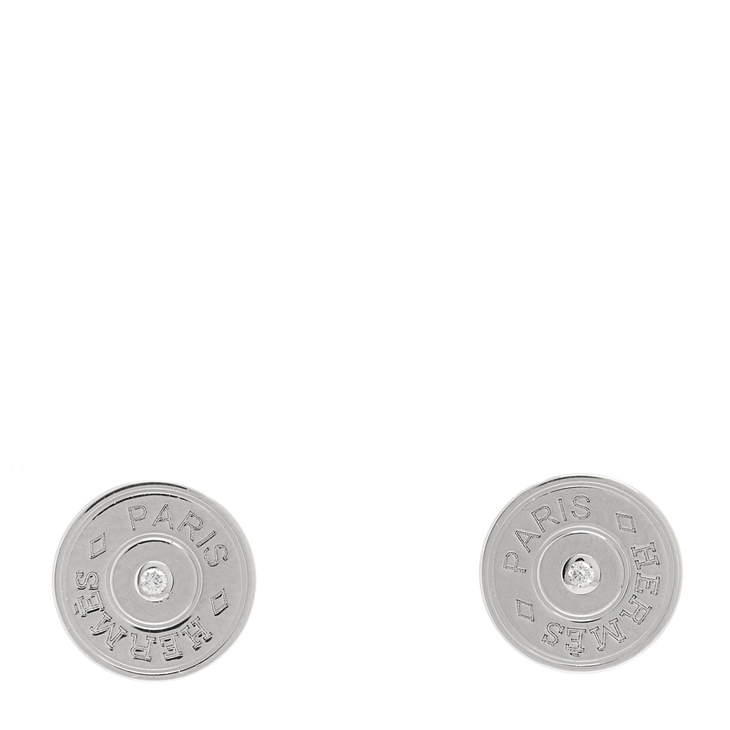 18K White Gold Diamond Small Gambade Earrings