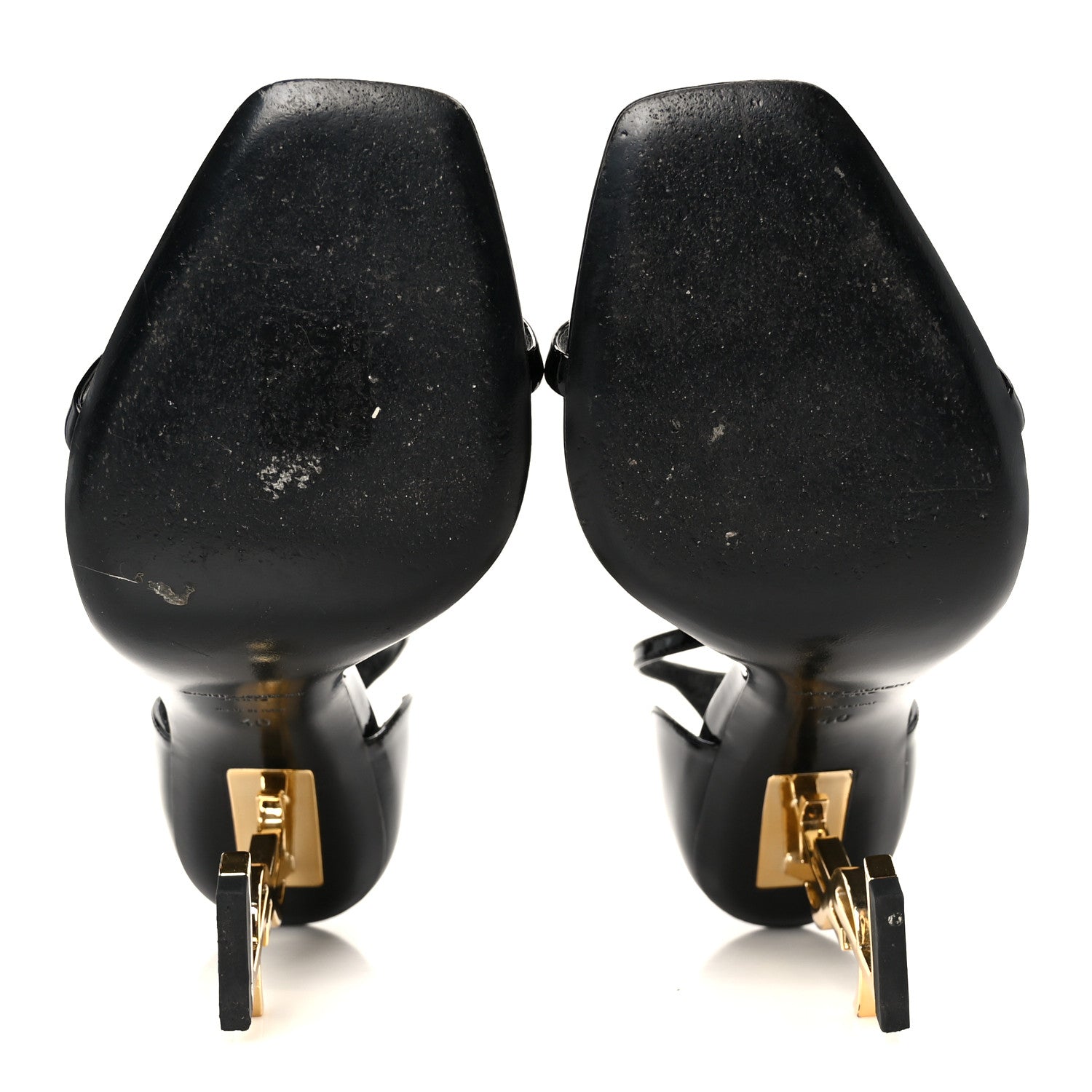 Patent Calfskin Opyum 110 Sandals 40 Black Gold