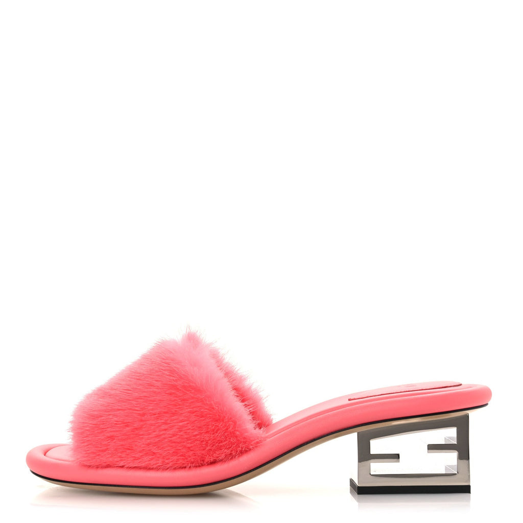Mink FF Baguette Sandals 40 Kissed