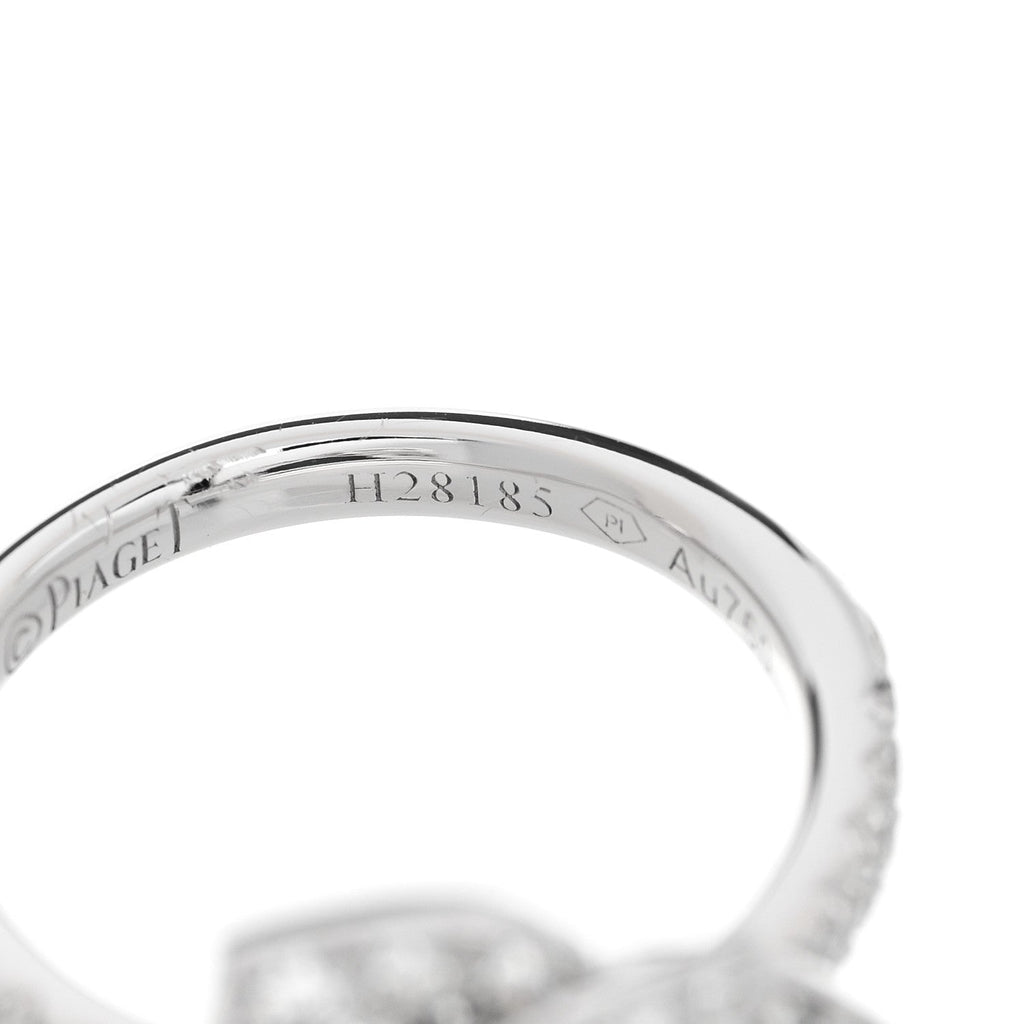 18K White Gold Diamond Rose Ring 49 4.75