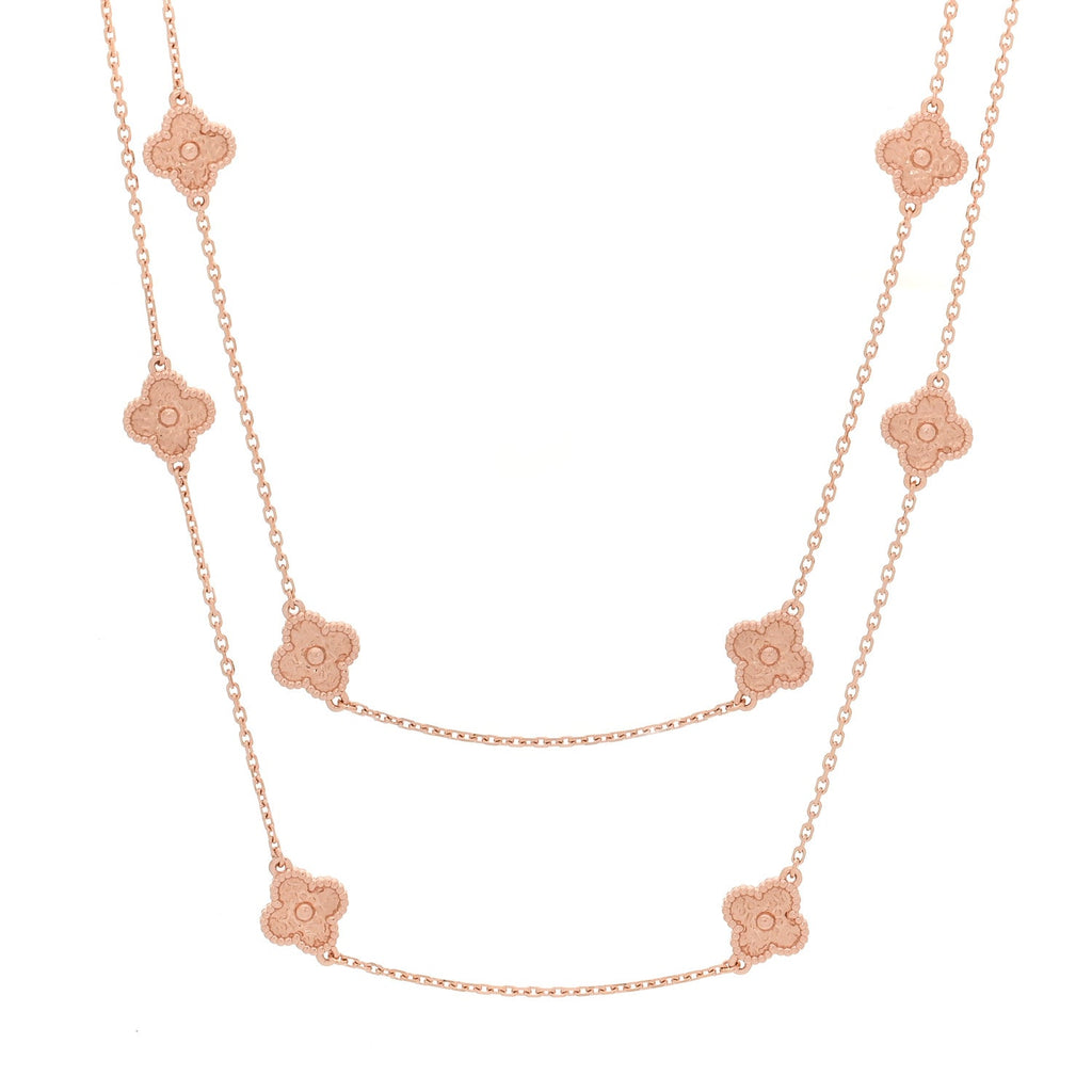 18K Rose Gold 16 Motifs Sweet Alhambra Necklace