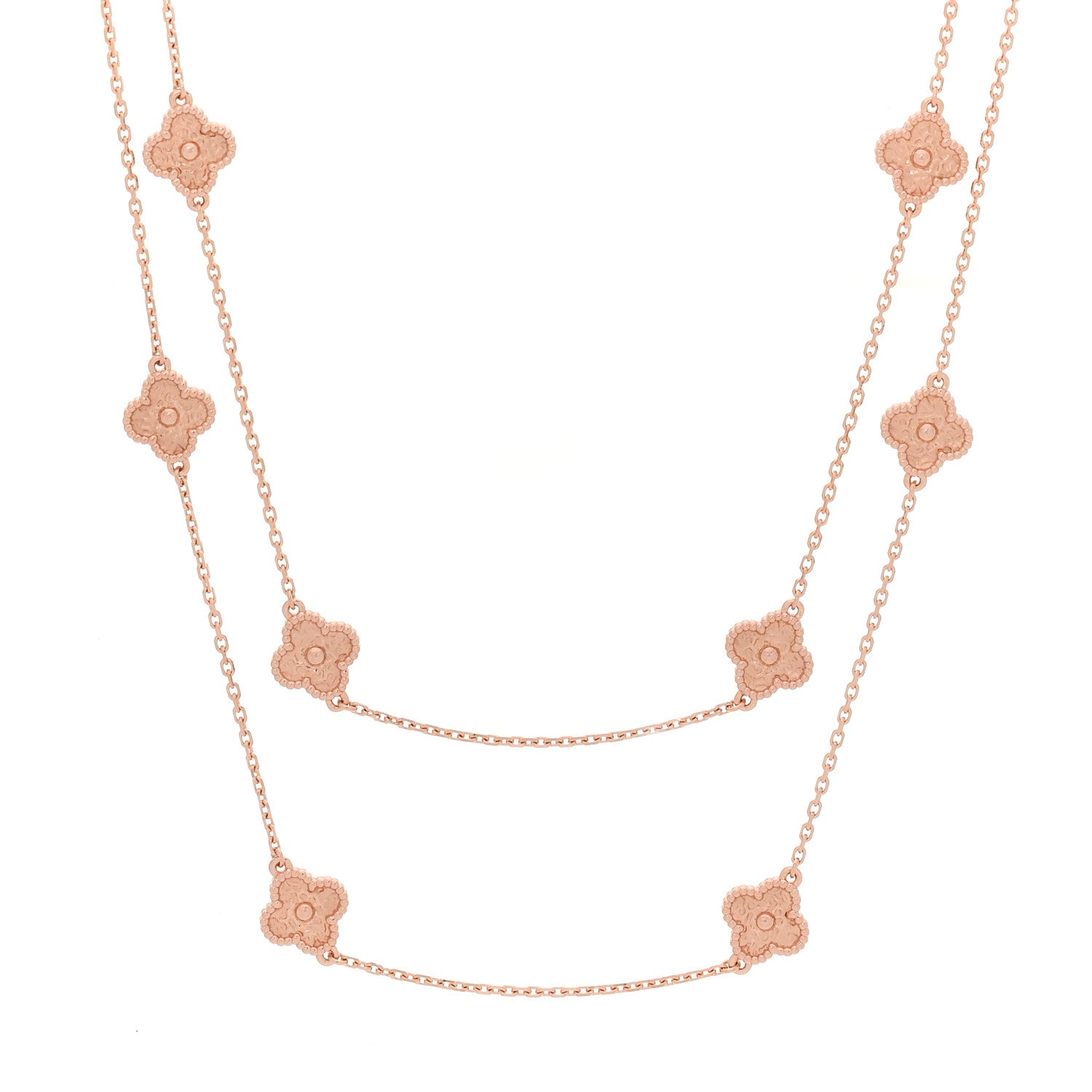 18K Rose Gold 16 Motifs Sweet Alhambra Necklace