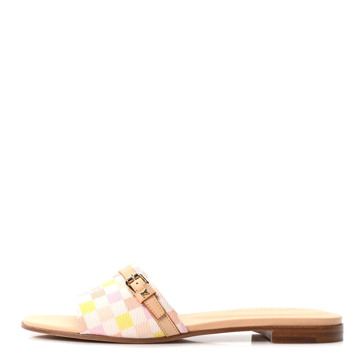 Damierlicious Neo Revival Flat Mule Sandals 40 Rose Peach