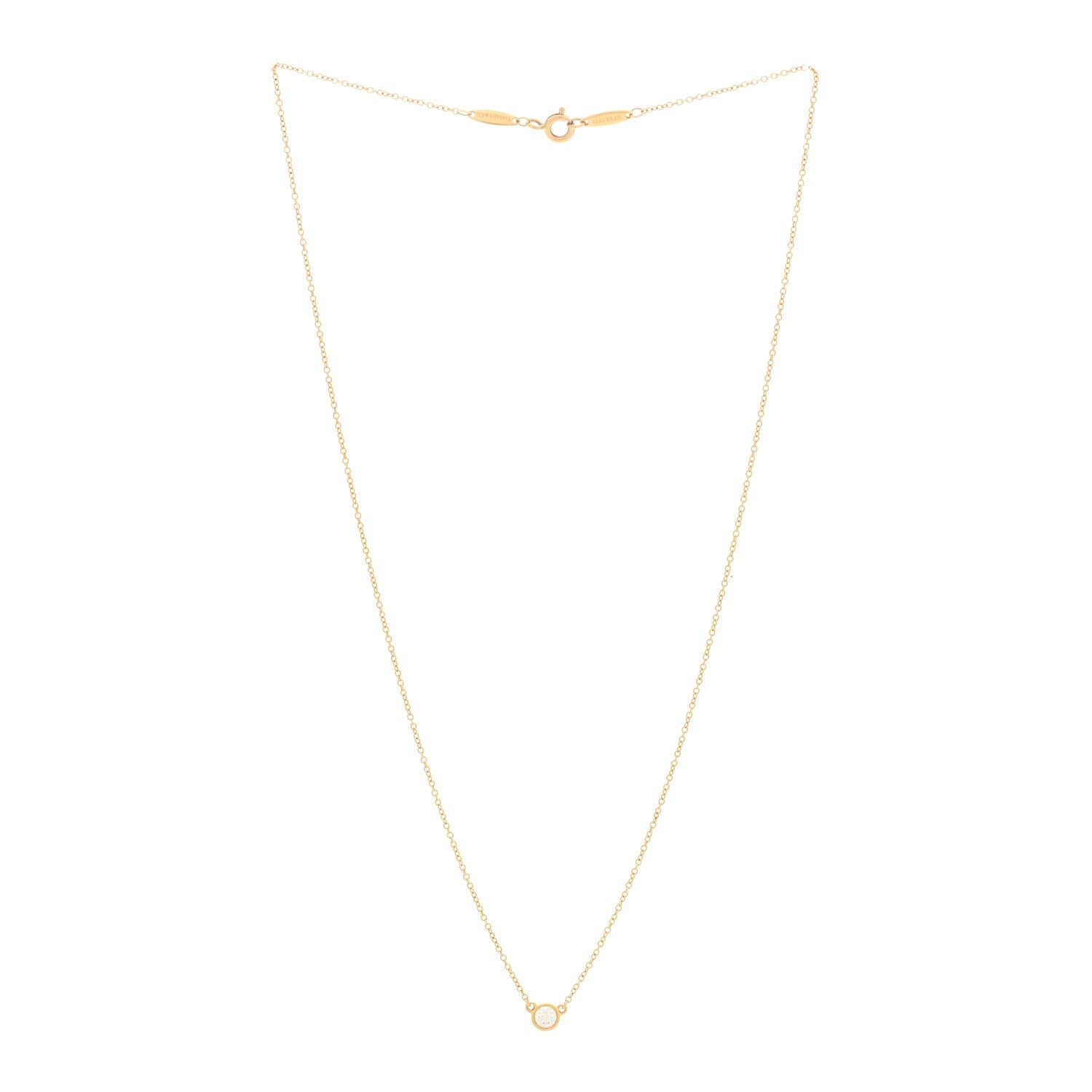 18K Yellow Gold Diamond .20ct Elsa Peretti Diamonds by the Yard Pendant Necklace