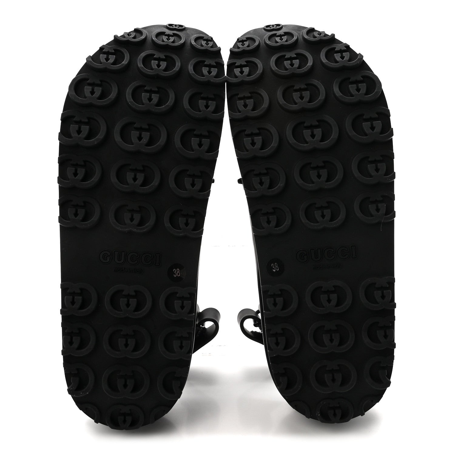 Soft Rubber Horsebit Touch Womens Strapped Sandals 38 Black