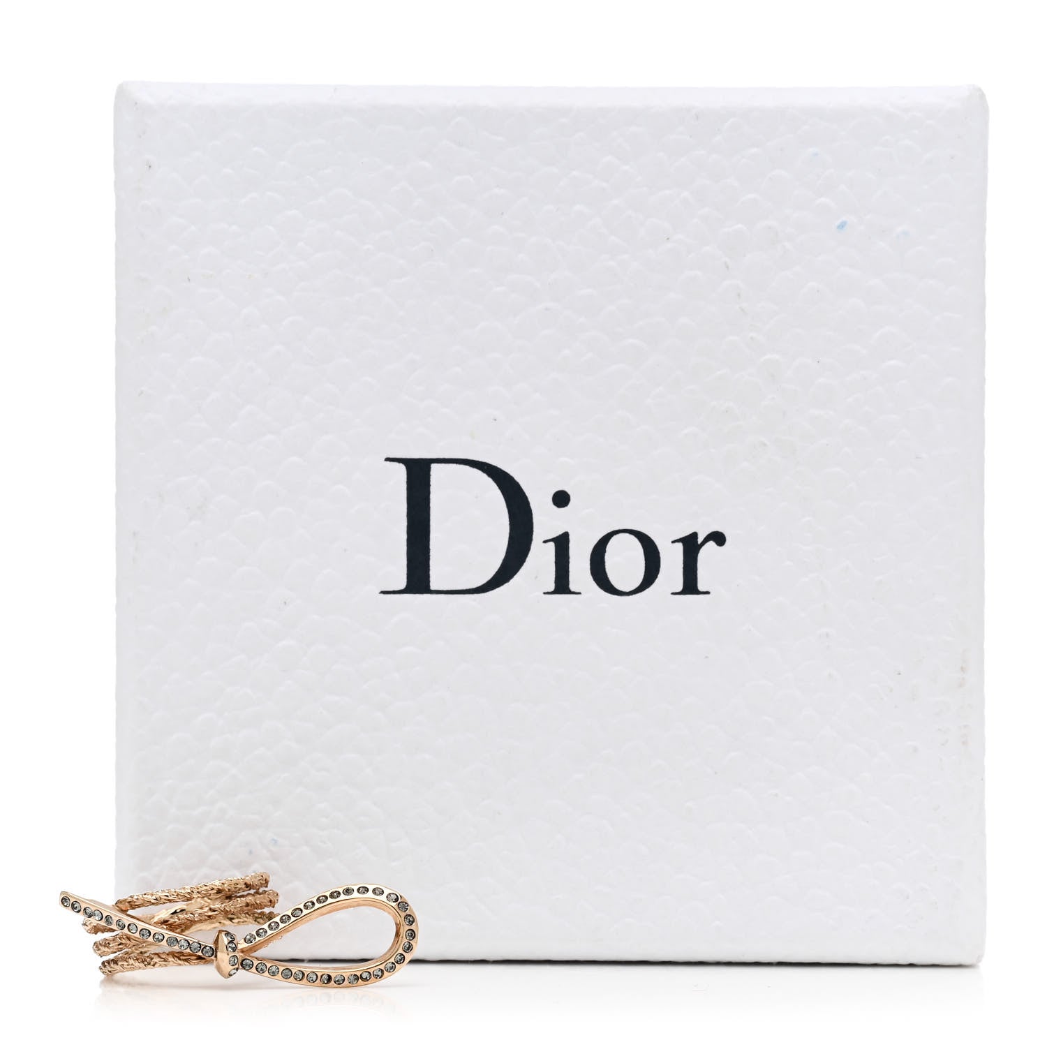 Crystal Bow Ring M Gold