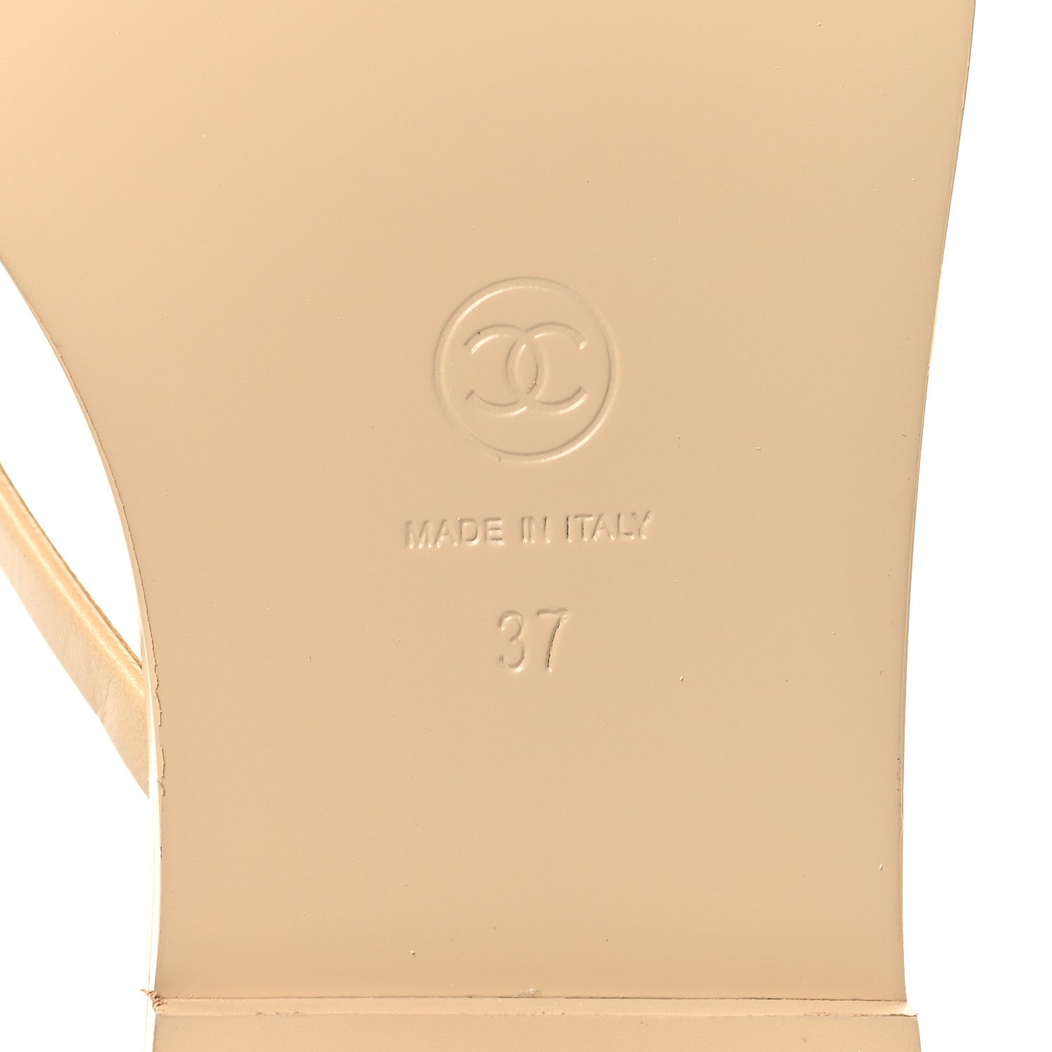Goatskin CC Times Square Thong Sandals 37 Beige